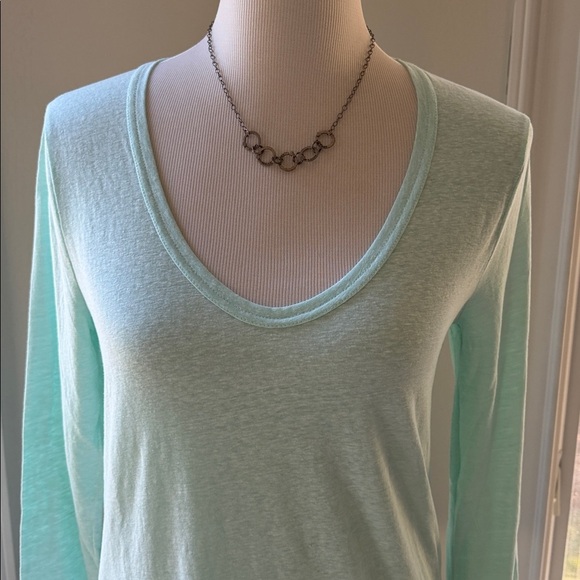 J. Crew Light Green Long Sleeve Top - Picture 2 of 7
